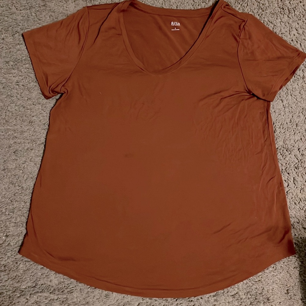 A.n.a orange short sleeve top, size L